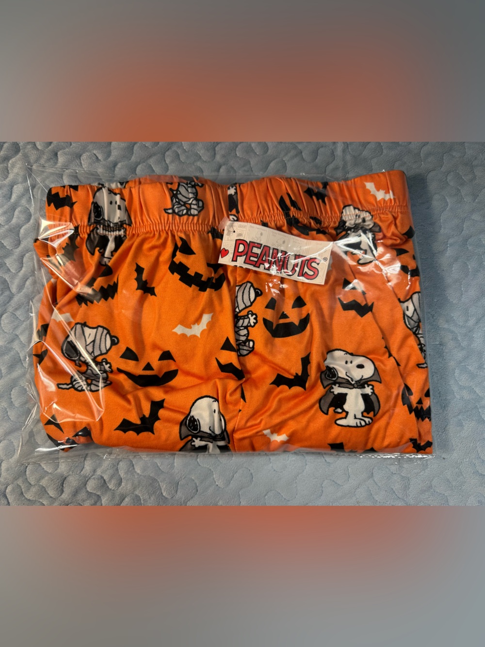 Peanuts  Orange Halloween Snoopy Bat Print lounge sleep pant